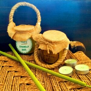 Glass Jar Citronella Basil Scented Candles